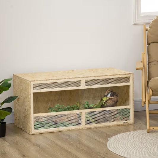 Terrarium en bois OSB avec façade vitrée – Habitat spacieux pour reptiles