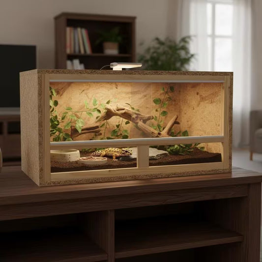 Terrarium en bois premium avec façade vitrée – Élégance et confort pour vos reptiles