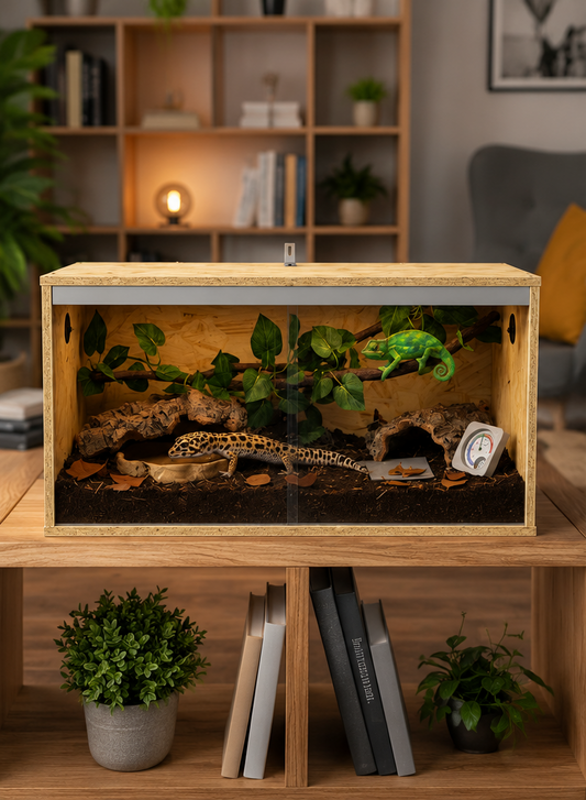 Terrarium en bois avec façade vitrée – Habitat naturel pour reptiles et amphibiens